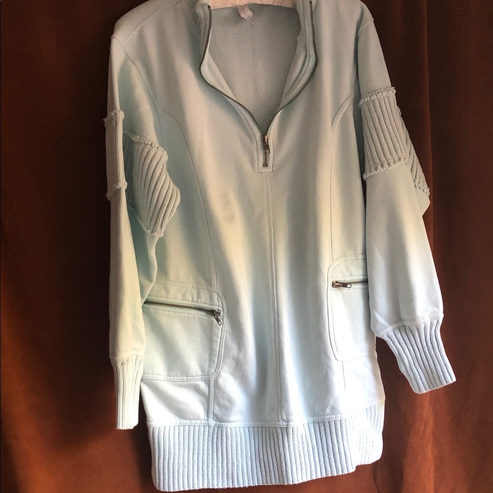 Relaxed Light Blue Half-Zip Sweater
